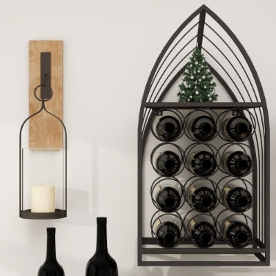 Sailboat Shaped Wine Cabinet Rack, 2 Piece Display Rack, Freestanding Wine Cabinet With Bottle Storage, Spirits And Wine Home Bar, Kitchen, Dining Room Storage Rack