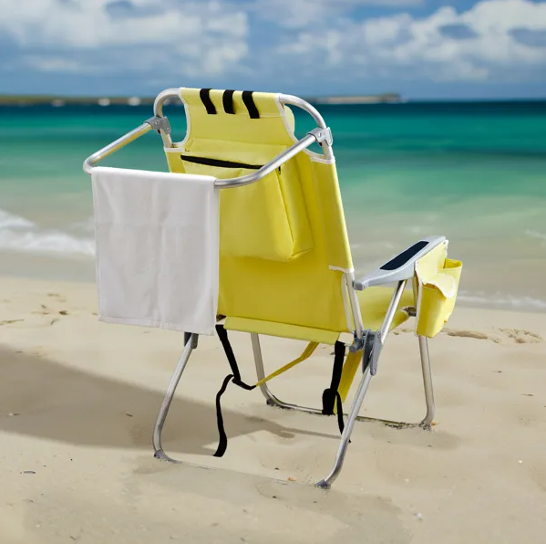 Oxford Cloth Silver Beach Chair
