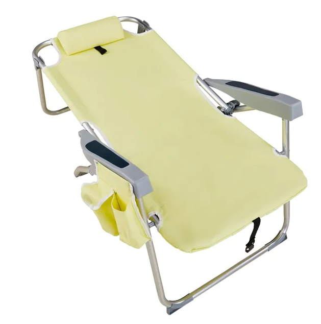Oxford Cloth Silver Beach Chair