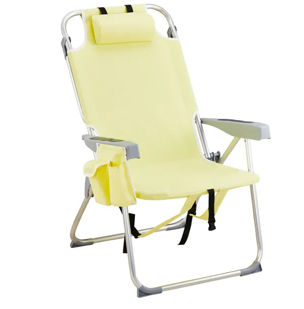 Oxford Cloth Silver Beach Chair