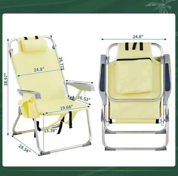 Oxford Cloth Silver Beach Chair