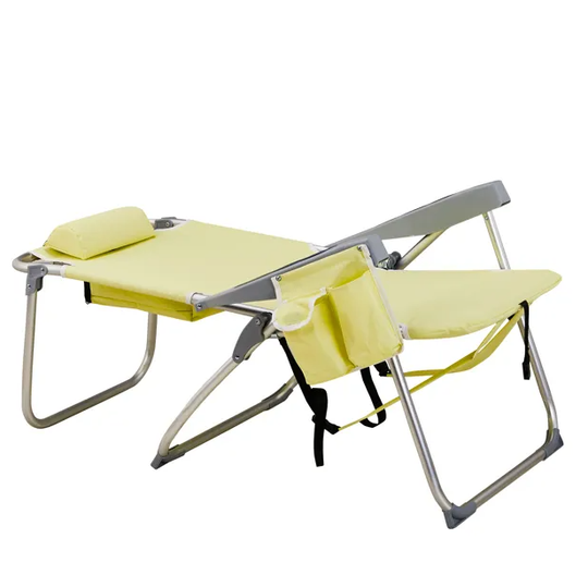 Oxford Cloth Silver Beach Chair