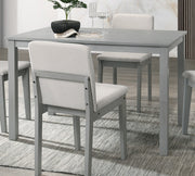 Grey Finish 5 Piece Dining Room