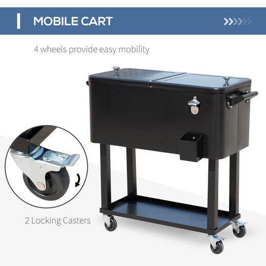 80 QT Rolling Cooling Ice Chest