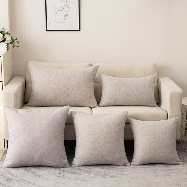 Solid Color Cotton And Linen Sofa Pillow Cases