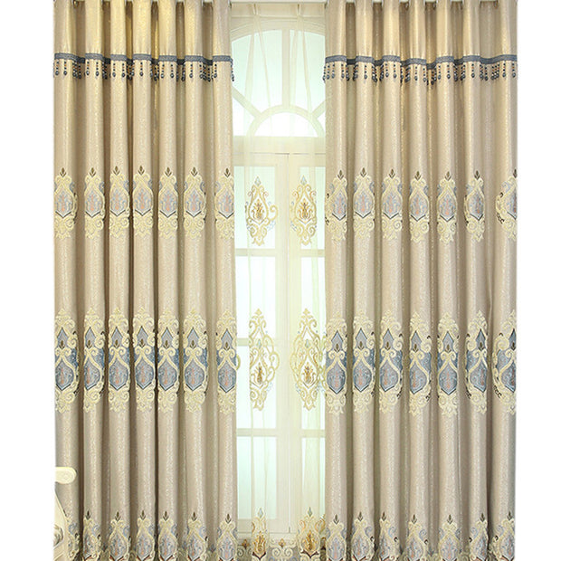 Crown European Embroidery Cloth Mesh Curtains