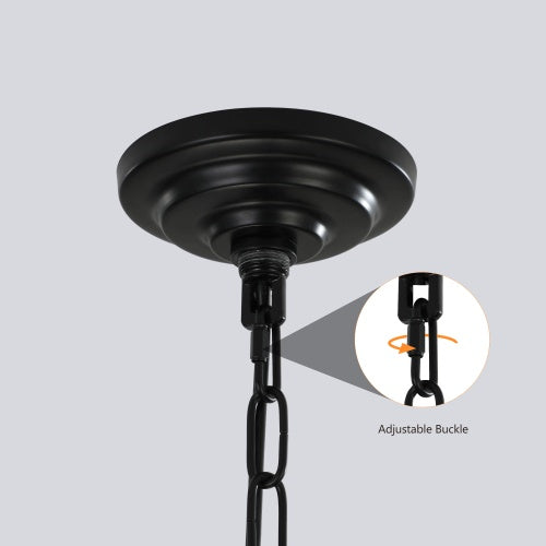 8 Lights Black & Gold Lantern Tiered Chandelier, Industrial Farmhouse Chandelier - No Bulbs Unavailable Platform- Temu