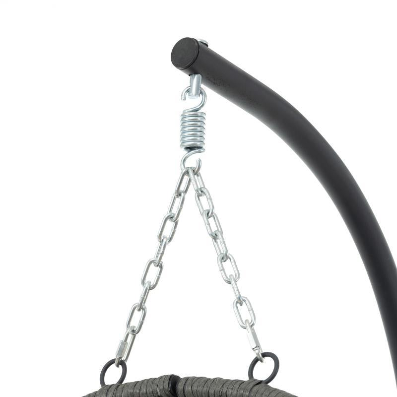 Indoor And Outdoor Swing Chair With Stand, Patio Wicker Hanging Egg Chair, Hanging Basket Chair Suitable For Bedroom, Living Room And Balcony