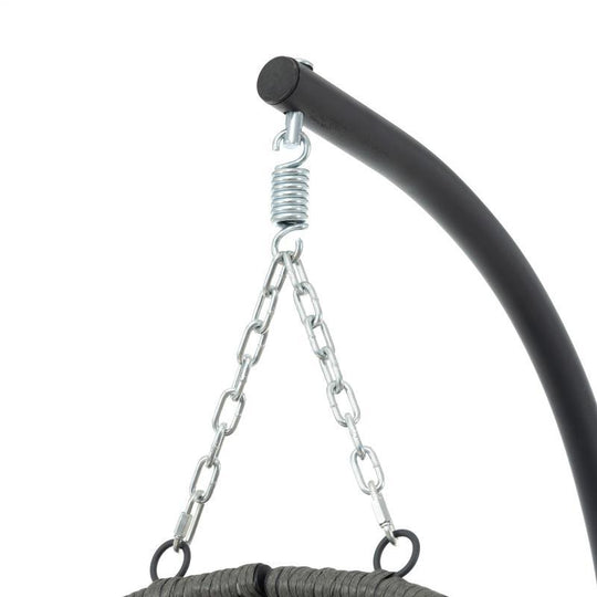 Indoor And Outdoor Swing Chair With Stand, Patio Wicker Hanging Egg Chair, Hanging Basket Chair Suitable For Bedroom, Living Room And Balcony