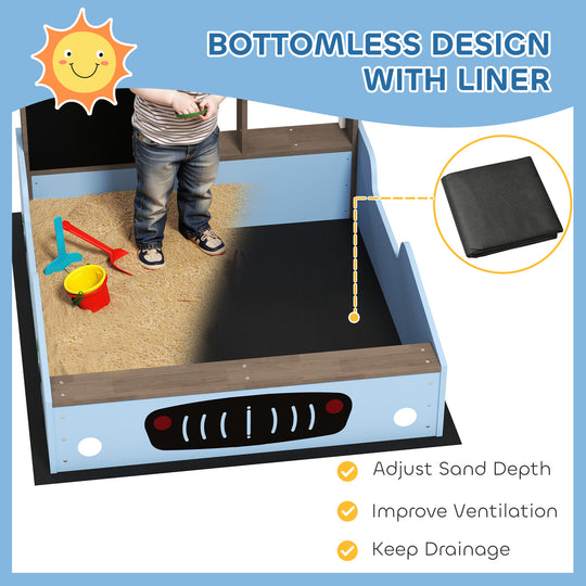 Kids Wooden Sandbox