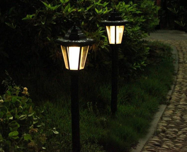 Outdoor solar hexagonal wall light