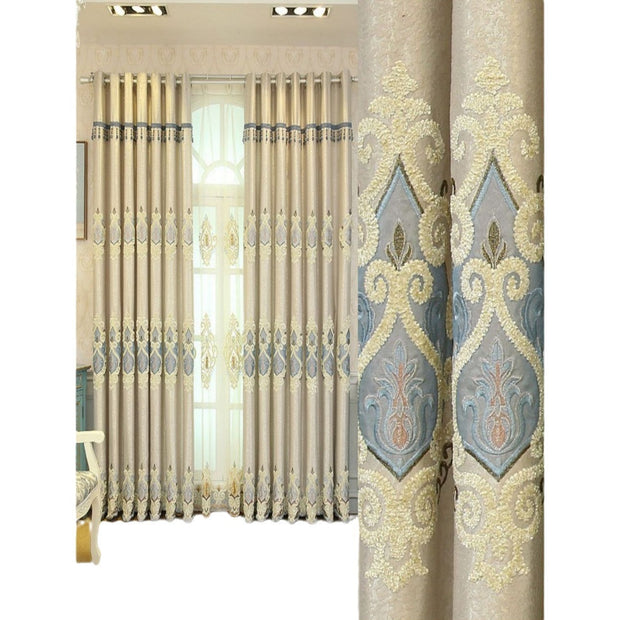 Crown European Embroidery Cloth Mesh Curtains