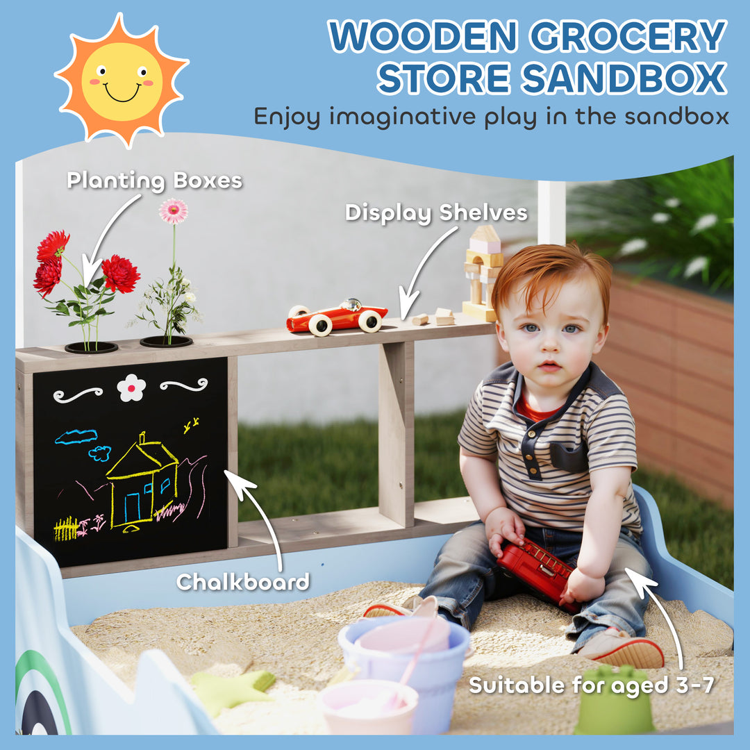 Kids Wooden Sandbox