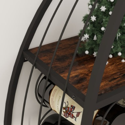 Sailboat Shaped Wine Cabinet Rack, 2 Piece Display Rack, Freestanding Wine Cabinet With Bottle Storage, Spirits And Wine Home Bar, Kitchen, Dining Room Storage Rack