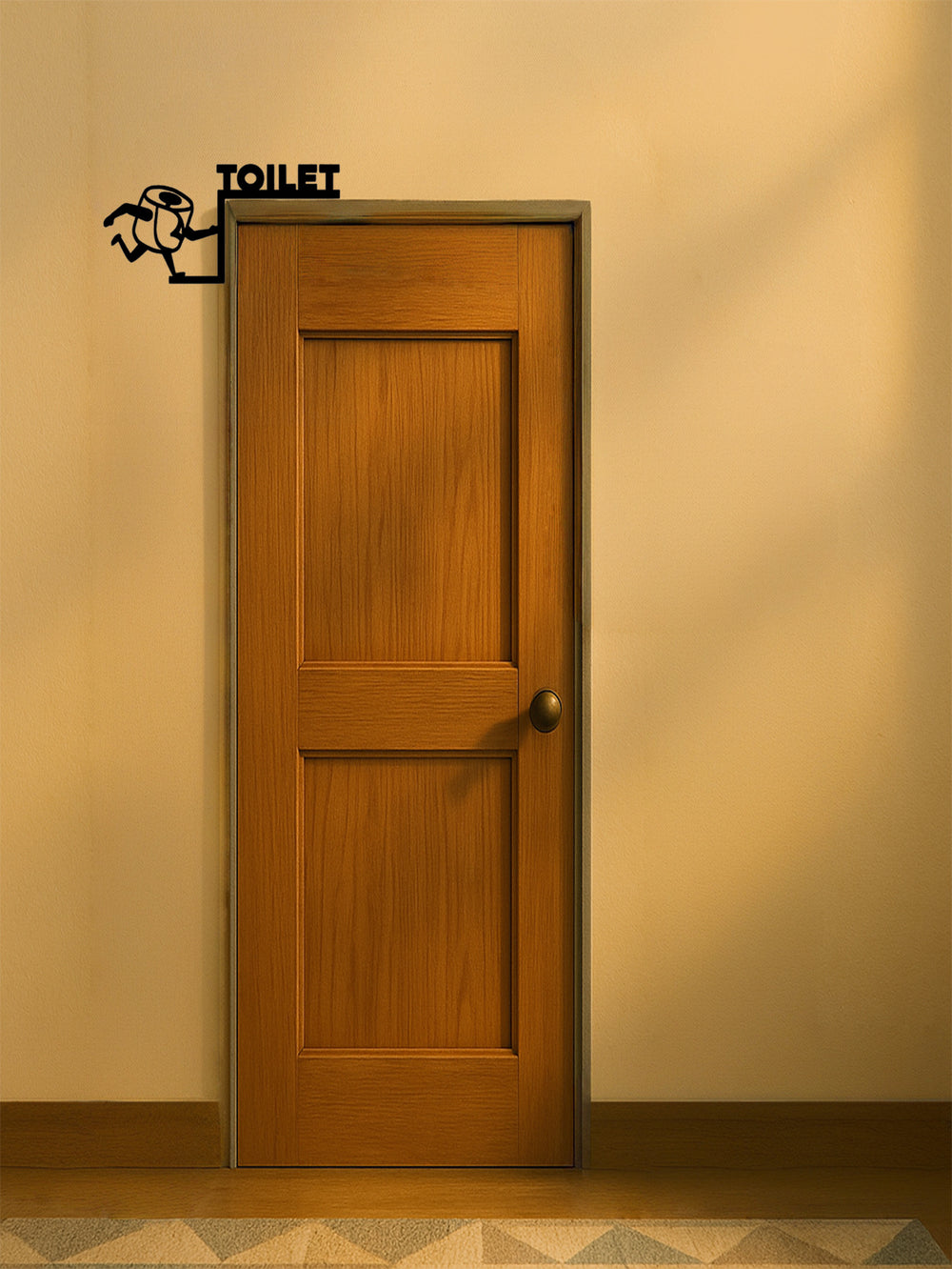 Funny Toilet Paper Wall Art Humorous Metal Sign Over -Bathroom Over-Door Hanging