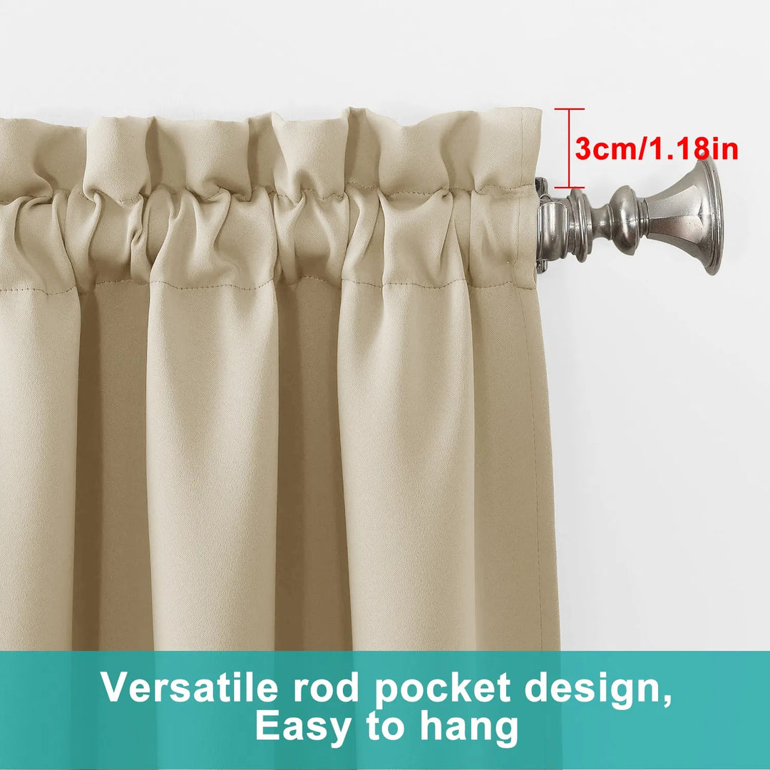 Grommets Thermal Insulated With Coated Lining 52 In. W X 63 In. L Indoor Blackout Curtains Set Of 2