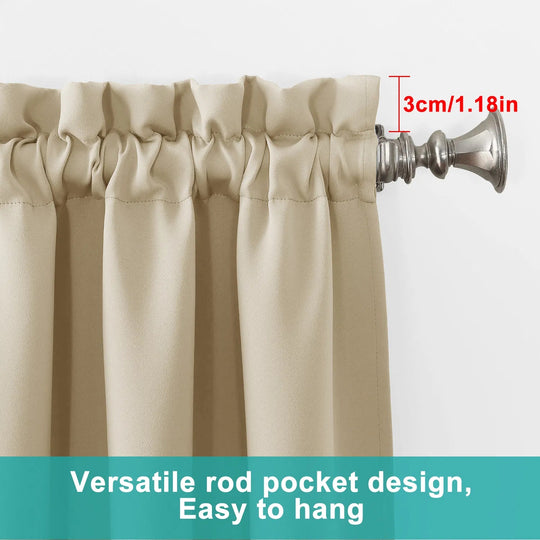 Grommets Thermal Insulated With Coated Lining 52 In. W X 63 In. L Indoor Blackout Curtains Set Of 2