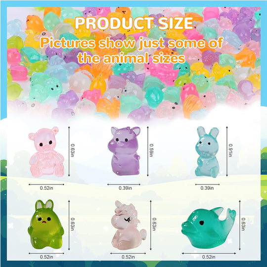 Mini Resin Glow Animal Blind Bags, 300 Pieces