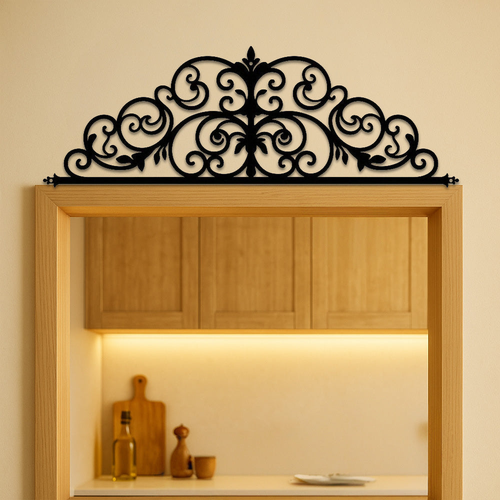 1PCS Art Deco Metal Iris Scroll Wall Hanging Must-Have Indoor Decor 20-inch