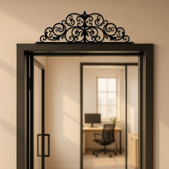 1PCS Art Deco Metal Iris Scroll Wall Hanging Must-Have Indoor Decor 20-inch