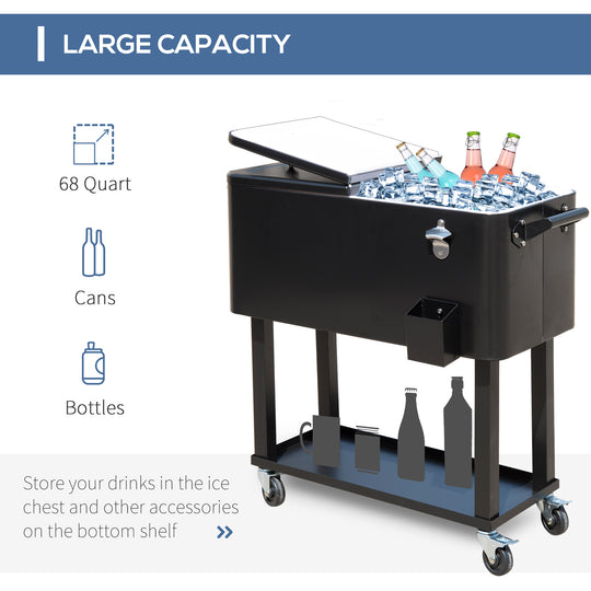 80 QT Rolling Cooling Ice Chest