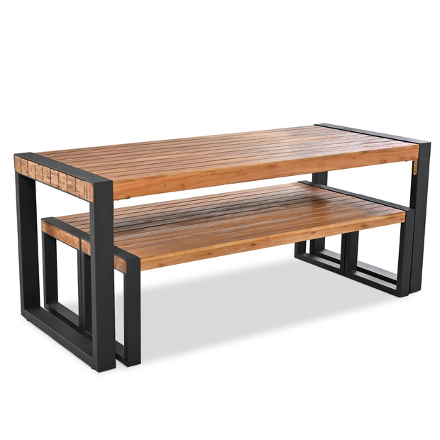 GO 3-pieces Outdoor Dining Table With 2 Benches