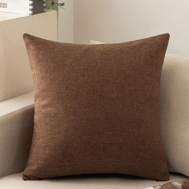 Solid Color Cotton And Linen Sofa Pillow Cases