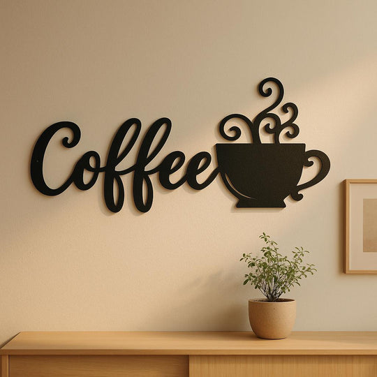Coffee Metal Wall Decor Sign,Iron Art Silhouette Mug,Upgrade Your Wall Aesthetic