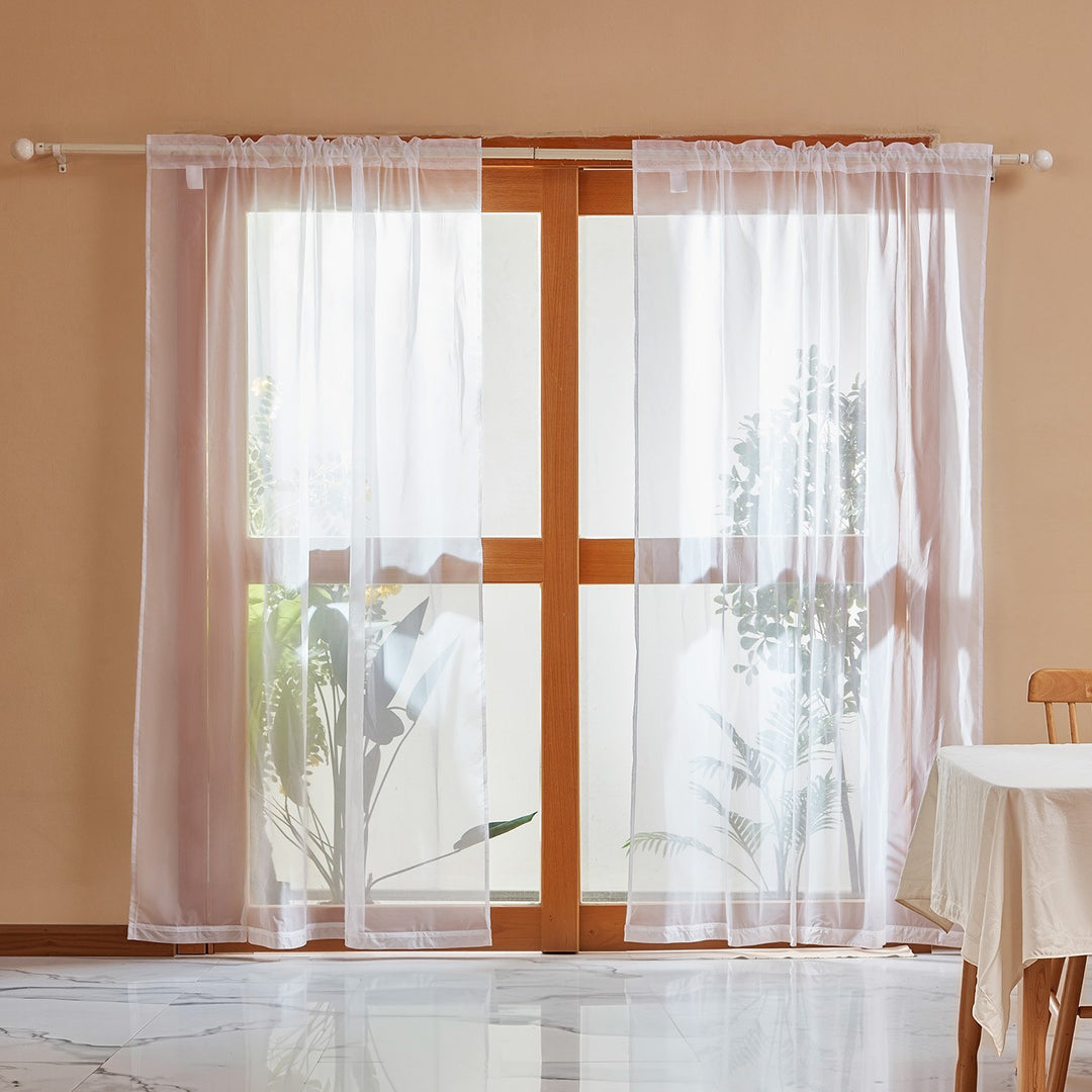 Sheer Curtains 52 W X 84 L Inches 2 Panels Window Drapes Rod Pocket Polyester