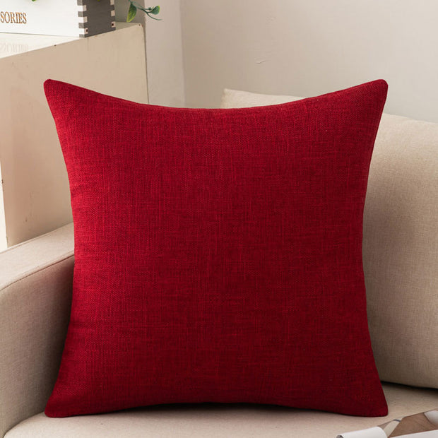 Solid Color Cotton And Linen Sofa Pillow Cases