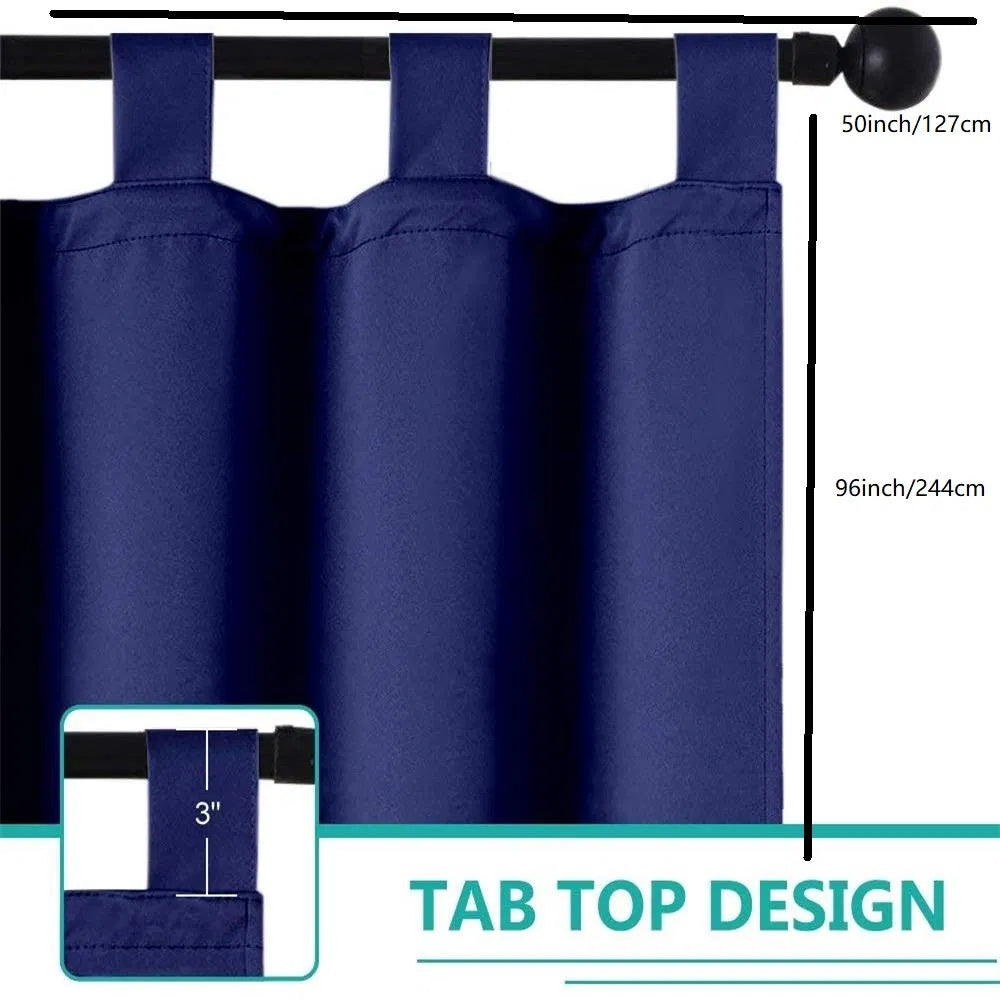 50 In. Wx 96 In. L Indoor Outdoor Curtains Window Curtain1 Panel