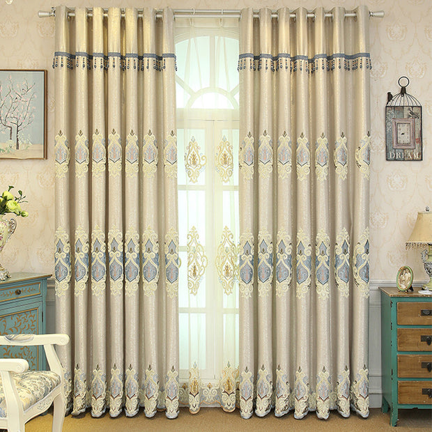Crown European Embroidery Cloth Mesh Curtains