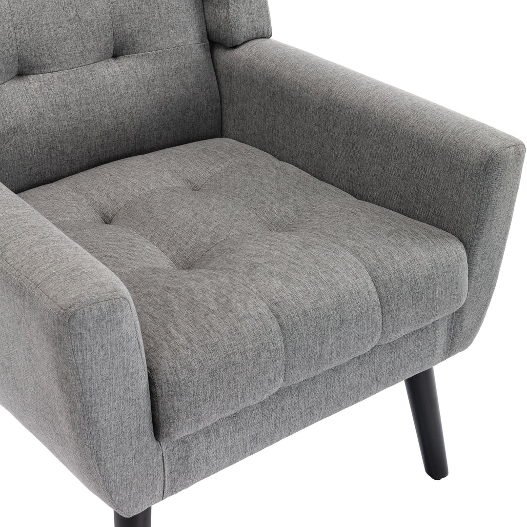 Modern Soft Linen Ergonomic Accent Chair For Living Room, Bedroom, Home