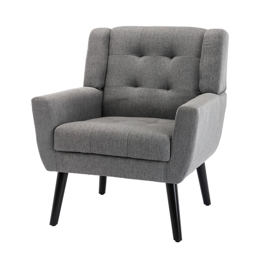 Modern Soft Linen Ergonomic Accent Chair For Living Room, Bedroom, Home