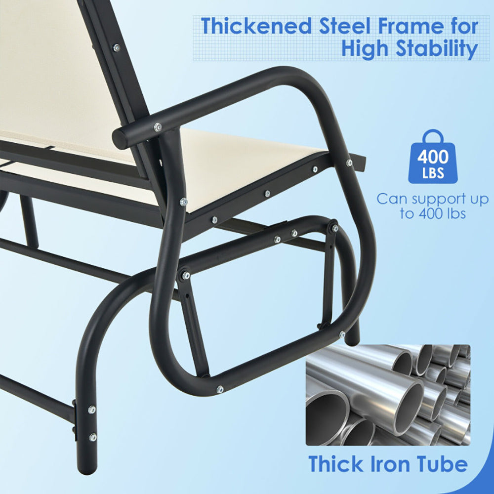 Swing Glider Chair 48 Inch Loveseat Rocker Lounge