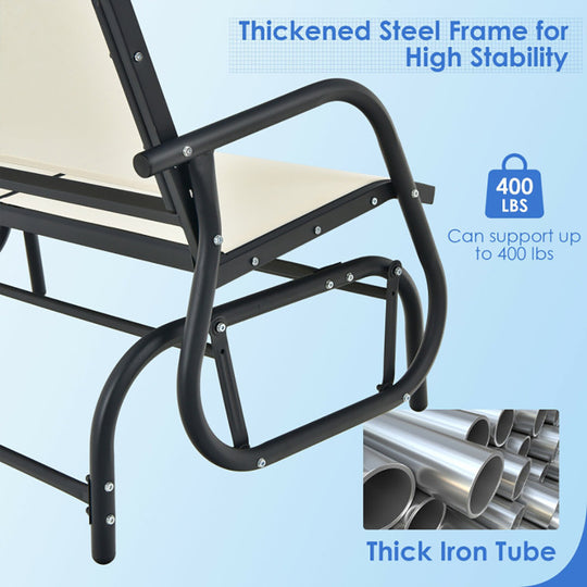 Swing Glider Chair 48 Inch Loveseat Rocker Lounge