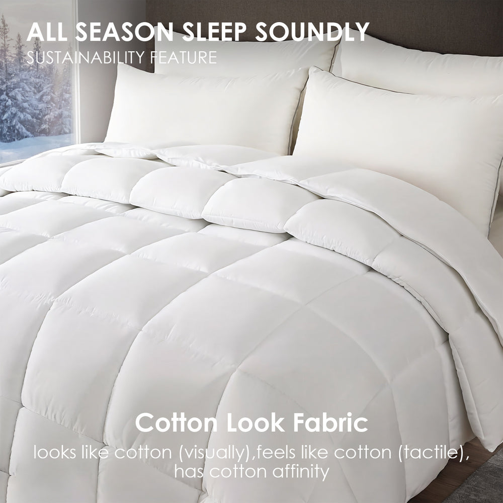 White Oversized Checkered Quilted Plump Duvet Luxury Hotel-grade Comfort For Bedrooms And