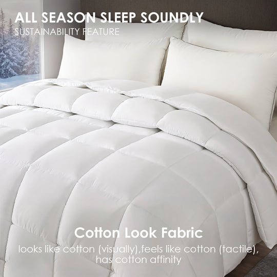 White Oversized Checkered Quilted Plump Duvet Luxury Hotel-grade Comfort For Bedrooms And