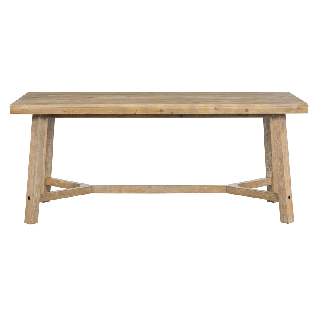 TREXM 6-piece Retro Farmhouse Style Dining Set, Rectangular Table And 4 Upholstered Chairs With Ratt