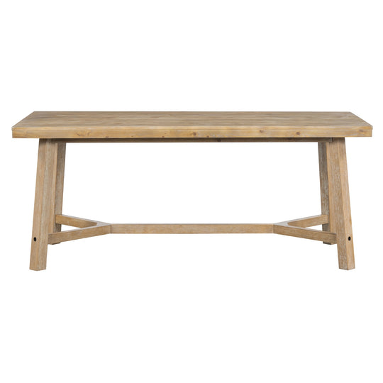 TREXM 6-piece Retro Farmhouse Style Dining Set, Rectangular Table And 4 Upholstered Chairs With Ratt