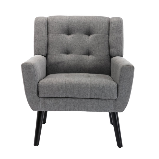 Modern Soft Linen Ergonomic Accent Chair For Living Room, Bedroom, Home