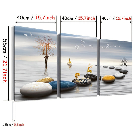 Framed Oil Paintings And Posters, Ready To Hang, Featuring Lakes, Abstract Animals, And Landscapes For Home Decoration, Marble, Wall Art, Room Decor, And Home Wall Decoration. High-definition Printing