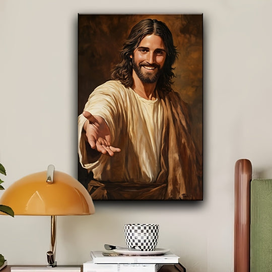 Jesus Reaches Out To You  Modern Canvas Wall Art With A Wooden Frame, Perfect For Decorating The Living Room, Office, Or Hallway, And An Ideal Choice For Christmas And Holiday Gifts.