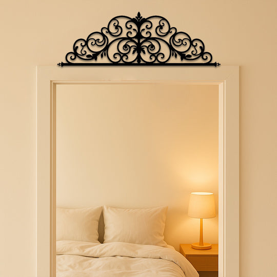 1PCS Art Deco Metal Iris Scroll Wall Hanging Must-Have Indoor Decor 20-inch