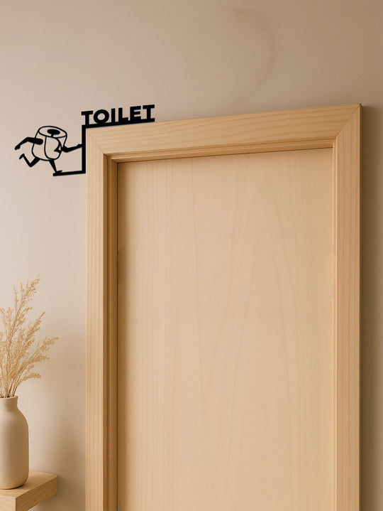 Funny Toilet Paper Wall Art Humorous Metal Sign Over -Bathroom Over-Door Hanging